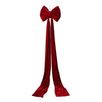 Lazo de Terciopelo de 40 cm de Ancho con Cola Larga, Lazo Navideño Hecho a Mano de Alta Calidad para Decoración de Puerta Principal, Ventanas y Paredes de Bodas