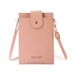 New mobile phone bag with multiple card zippers diagonal cross women's bag fashionable vertical wallet