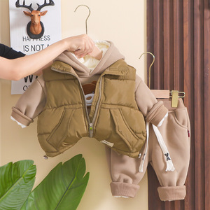 Chàng trai lông cừu lót dày ba mảnh thiết lập mới bé trẻ em mùa thu và mùa đông đặt bé bé quần áo mùa đông - Product Image 2