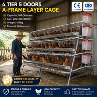Cage à poules pondeuses à batterie 4 niveaux 5 portes, cages pour animaux, cages à poules à batterie
