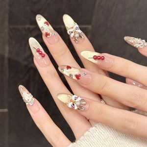 Novedades para Otoño e <span class=keywords><strong>Invierno</strong></span>, <span class=keywords><strong>Uñas</strong></span> Postizas Hechas a Mano de Lujo, Estilo Ojo de Gato, Color Café, con Lazo, Pequeñas y Elegantes - Product Image 5