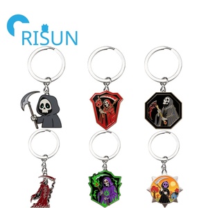 Metal barato Halloween Grim Reaper Terror esqueleto llavero personalizado muerte con guadaña hoz llavero gótico joyería regalo - Product Image 1