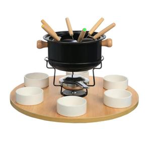 Ensemble de casseroles à <span class=keywords><strong>Fondue</strong></span> au <span class=keywords><strong>fromage</strong></span> en acier au carbone avec 6 cuillères fourchettes bols et assiettes en céramique - Product Image 1