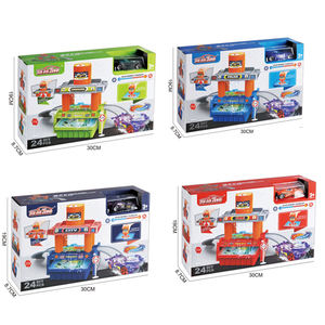 Set de Juego de Lavado de Coches de Policía y Bomberos con Estación de Lavado de Coches de Saneamiento Urbano, Coche de Aleación que Cambia de Color y 8 Señales de Tráfico - Product Image 6