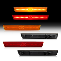 Feux de position latéraux avant et arrière en forme de X rouge ambre pour Dodge Challenger 2015-2020, clignotants rouges ambre, lot de 4 pièces