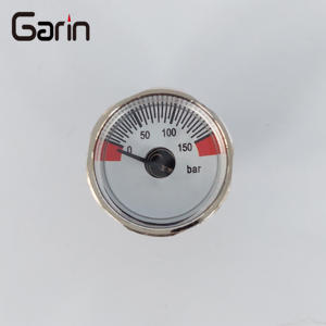 공장 직판 다이얼 사이즈 25mm 1/8 NPT 150Bar 니켈 도금 황동 쉘 미니 압력 게이지 - Product Image 2