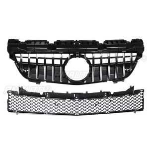 Nouvelle calandre de pare-chocs avant style GT + grille inférieure en maille pour Mercedes-Benz Classe SLK R172 200 250 350 2012-2016 - Product Image 2