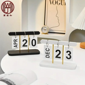 Calendario de Sobremesa Rectangular Minimalista de Madera Natural Pulida al por Mayor con Función de Cambio <span class=keywords><strong>Manual</strong></span> de Páginas, <span class=keywords><strong>Arte</strong></span> y Coleccionable - Product Image 2