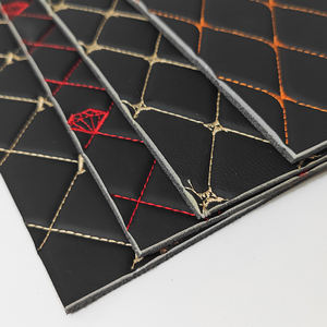 कढ़ाई चमड़े के अनुकूलित कार फर्श चटाई <span class=keywords><strong>quilted</strong></span> pvc सिंथेटिक चमड़े रोल सामग्री - Product Image 3