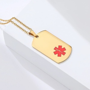 Collar de estilo médico-militar transfronterizo de nuevo diseño con colgante con el logotipo del Día Internacional de la Enfermera, collar de regalo de acero inoxidable - Product Image 5