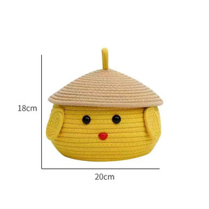 Pompompurin Cartoon Storage Basket With Lid Round Fabric Organizer For Snacks Cosmetics Desktop Use - Product Image 4