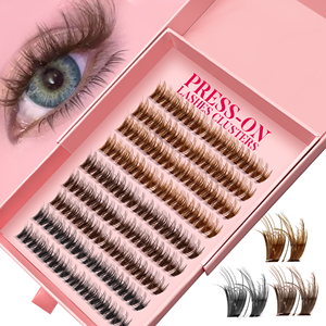 Medylash Fluffy DIY Press-on Wimperextensions Zelfklevend Geen Lijm Nodig Aangepaste Logo Set Anime Wimperextensions Leverancier Cluster Bruin - Product Image 1