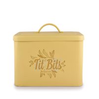 Grand bac de rangement de cuisine en métal style ferme avec couvercle, logo personnalisé, organisateur de garde-manger rustique polyvalent, vente en gros