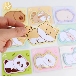 Dalam Pak kualitas tinggi perlengkapan kantor kustom bentuk hewan kartun stik Memo Pad alat tulis lucu catatan tempel Logo kustom - Product Image 2