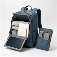 Sac à dos pour appareil photo bleu, sac de photographie avec ouverture frontale, compartiments rembourrés, sac à dos pour ordinateur portable, adapté aux photographes en voyage