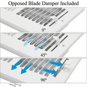 Двусторонняя вентиляционная решетка для подачи воздуха, квадратная, из штампованной стали, для стен и потолков, для систем ОВКВ, повышенная эффективность, для офисов - Product Image 6
