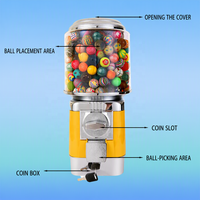 Distributeur automatique de capsules ZENJET facile à utiliser, corps en acrylique, capacité de 350 pièces, garantie 1 an pour jouets, bonbons et chewing-gums