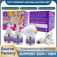 Diffuseur de phéromones apaisantes pour chats, kit inodore à brancher, design canard, 3 recharges, soulagement du stress et de l'anxiété, anti-griffures, anti-marquage urinaire, anti-cachette