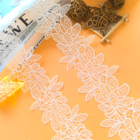 Bande de dentelle brodée à la main avec des paillettes blanches, largeur 8,5 cm, ruban de dentelle, accessoires vestimentaires