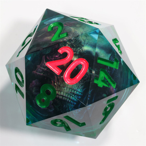 Mini Hành Tinh Handmade 50 Mm <span class=keywords><strong>LED</strong></span> D20 Bán Buôn Đa Diện Nhựa <span class=keywords><strong>Dice</strong></span> Cạnh Sắc Nét Cho Dungeons Rồng Dnd Hội Đồng Quản Trị Vai Trò Chơi - Product Image 2