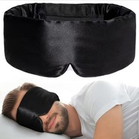 Masker Mata 3D Sutra Imitasi untuk Perjalanan - Desain Penutup Penuh, Dingin, Lembut, Bernapas, Anti Cahaya, Tanpa Tekanan di Telinga untuk Tidur Nyaman