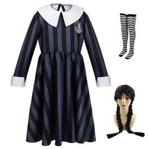 Vestido de media longitud con solapa para niñas, disfraz de cosplay, primavera 2023, edad de 8 a 13 años, conjunto de uniforme de tela, juego de rol, anime - Product Image 4