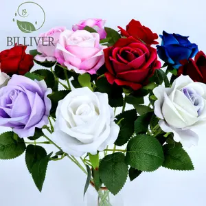 Güller ezilmiş buz mavi sevgililer günü hediye buket oturma odası sahte çiçek düzenleme dekorasyon düğün düğün ateş sahne