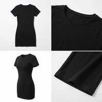Robe décontractée mi-longue pour femme MereSports Premium, en laine mérinos tricotée, motif uni, devant écologique et respirant, service OEM