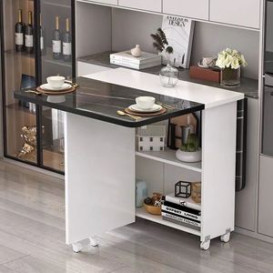 Tavolo da Pranzo Pieghevole in Vetro Postmoderno, Estensibile, Multifunzionale, Telescopico, Semplice, per Ristoranti e Piccoli Appartamenti - Product Image 3