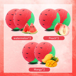 Bombas de Baño de Sandía, Juego de 6 Piezas, 60g, <span class=keywords><strong>Bolas</strong></span> Efervescentes de Limpieza para el Hogar, <span class=keywords><strong>Bolas</strong></span> de Sal de Baño Hidratantes para Hotel - Product Image 6