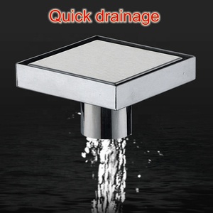 HF 4 pouces 304 acier inoxydable Anti-odeur carré Invisible carrelage insérer <span class=keywords><strong>douche</strong></span> drain <span class=keywords><strong>de</strong></span> sol - Product Image 5