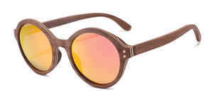 2025 Popular nueva moda monopatín gafas de sol de madera marco redondo primavera bisagra gafas de sol de colores gafas de sol polarizadas mujeres - Product Image 5