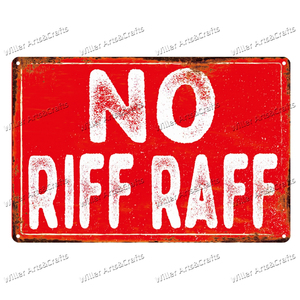 Letreros Metálicos No Riff Raff, Letreros de Metal para Cuarto de Hombre, Placa Decorativa para Colgar en la Pared, Cocina, Cobertizo, Garaje - Product Image 6