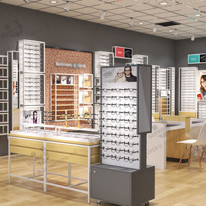 متجر البصرية الحديثة تصميم نظارة شمس خشبية عرض خِزانة خشبية لحمل التلفاز للنظارات كشك - Product Image 1