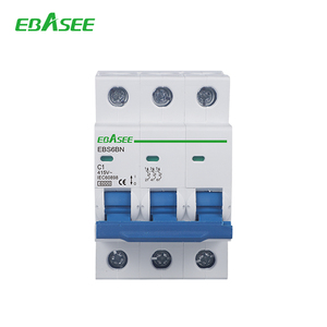EBASEE/OEM China <span class=keywords><strong>EBS6BN</strong></span> Interruptor Automático Miniatura (MCB) Eléctrico de Riel DIN de 4 Polos C16 6A 50A 25A 63A AC - Product Image 1