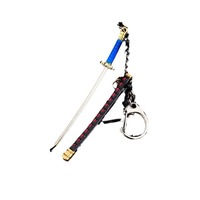 Porte-clés mini-épée en alliage, modèle Samurai Yamashiro, avec motifs Solong Three-Knife Qiushui Yan Mo et Dao Yi Text Ghost Toru
