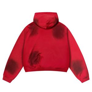 Sudadera con capucha y cremallera para hombre, de alta calidad, con diseño especializado, estampado frontal, efecto desgastado, estilo streetwear oversize personalizado - Product Image 2