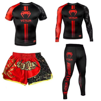 Ensemble de Survêtement d'Entraînement Venom Séchage Rapide Respirant 100% Polyester 160g Hommes Femmes UFC Boxe Gym Logo Avant Muay Thai Arts Martiaux