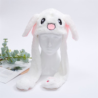 Casquette en peluche avec oreilles de lapin mignonnes et broderie, jouet anti-stress pour Noël - Unisexe, matière douce