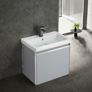 Luxury Modern Ceramic Basin Bathroom <strong>Vanity</strong> Set Water Resistant PVC <strong>Case</strong> Supplier's Luxury Sink with <strong>Vanity</strong> - Product Image 2