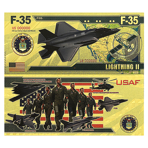 Banconota Militare Americana in Oro 24K da 1000 USD, Collezione Bifacciale 16x7cm, Aereo da Caccia ed Elicottero, Regalo per Appassionati di Aviazione - Product Image 4