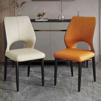 Chaise de salle à manger en métal de luxe, ensemble de meubles de salle à manger pour la maison et le restaurant, chaises de salle à manger nordiques en cuir modernes pour table à manger