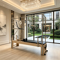 Table de Pilates Professionnelle 3-en-1 en Bois d'Érable : Reformer, Cadillac et Trapeze – Équipement de Studio de Pilates Réglable – Garantie 5 Ans