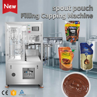 Machine de remplissage et de bouchage automatique pour sachets préremplis à bec verseur (Doypack, Stand-up Bag) de sauce chocolat-cacao-noisette