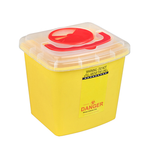 Boîte de collecte de déchets médicaux aiguisés en plastique jaune jetable de 5 L pour l'abandon des aiguilles, avec homologation 510k - Product Image 1