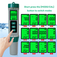 Nouveau design OEM ODM Testeur d'eau 10 en 1 PH Température EC TDS Salinité ORP H2 Fertilité S.G. Compteur pour piscine