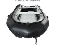 Bateau pneumatique de sport de loisirs robuste en PVC de 1,2 mm, 430 cm (14 pieds), pour la pêche et la dérive en mer, 8 personnes, directement de l'usine
