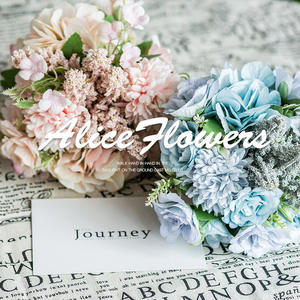 Bouquets <span class=keywords><strong>de</strong></span> fleurs artificielles roses pour mariage, accessoires <span class=keywords><strong>de</strong></span> photographie <span class=keywords><strong>de</strong></span> mariage, décorations florales artificielles pour écriture manuscrite - Product Image 2