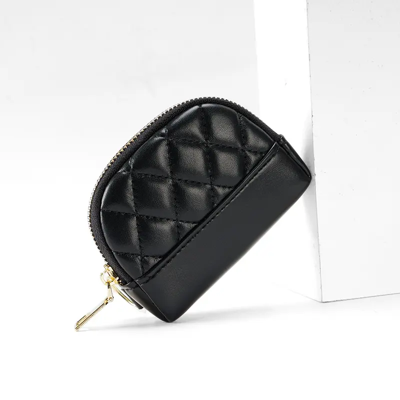 Katı renk deri fabrika örnek özelleştirme en çok satan klasik cüzdan moda fermuar küçük cüzdan kart çantası sikke saf