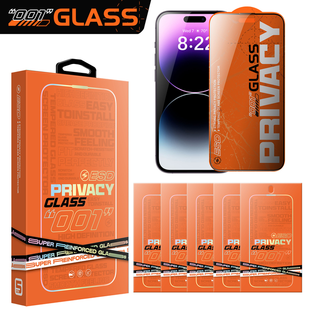 28° Anti-Spy Privacy Anti-Antistatic Anti-Fingerprint HD Tempered Glass Screen Protector for iPhone 17 16 15 14 13 12 Pro Max